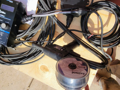 MILLER SPOOLMATIC 30A AIR COOLED SPOOL GUN & OPTIMA PULSING MACHINE WELD REMOTE