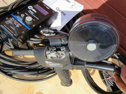 MILLER SPOOLMATIC 30A AIR COOLED SPOOL GUN & OPTIMA PULSING MACHINE WELD REMOTE