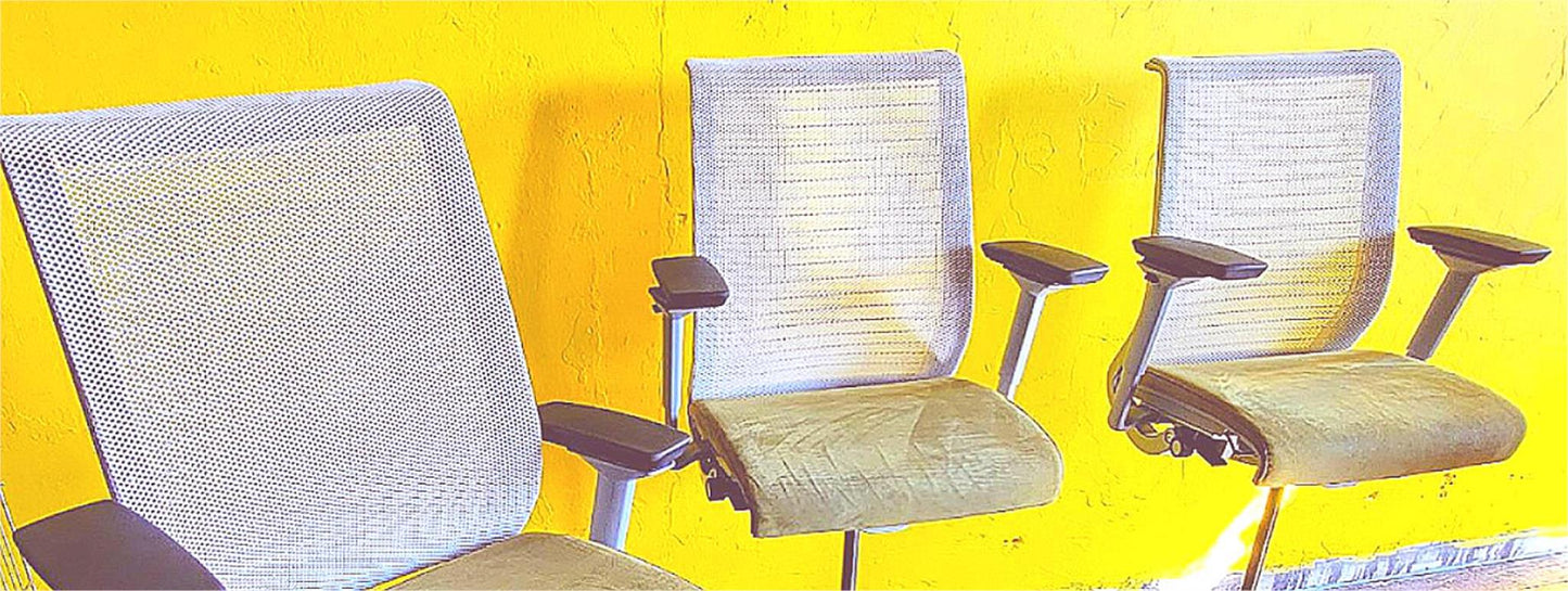 SET of FOUR STEELCASE CONTEMPORARY THINK SWIVEL OFFICE DRAFTING STOOLs FREE SHIP