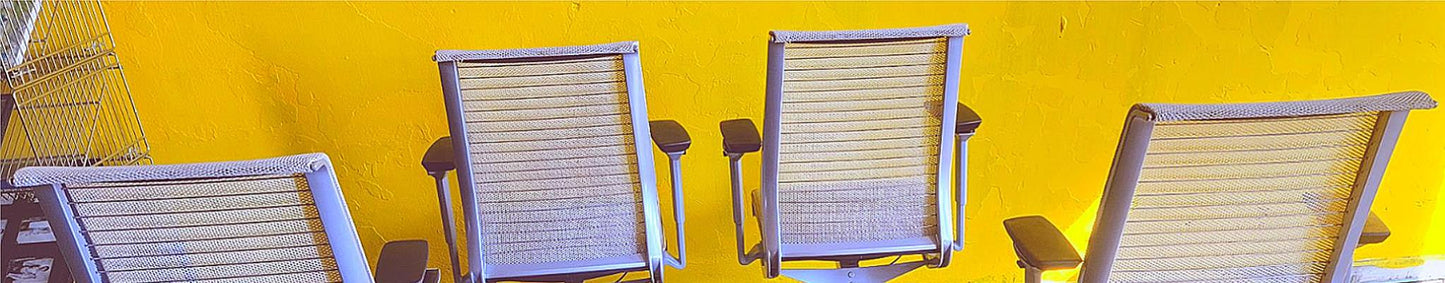 SET of FOUR STEELCASE CONTEMPORARY THINK SWIVEL OFFICE DRAFTING STOOLs FREE SHIP