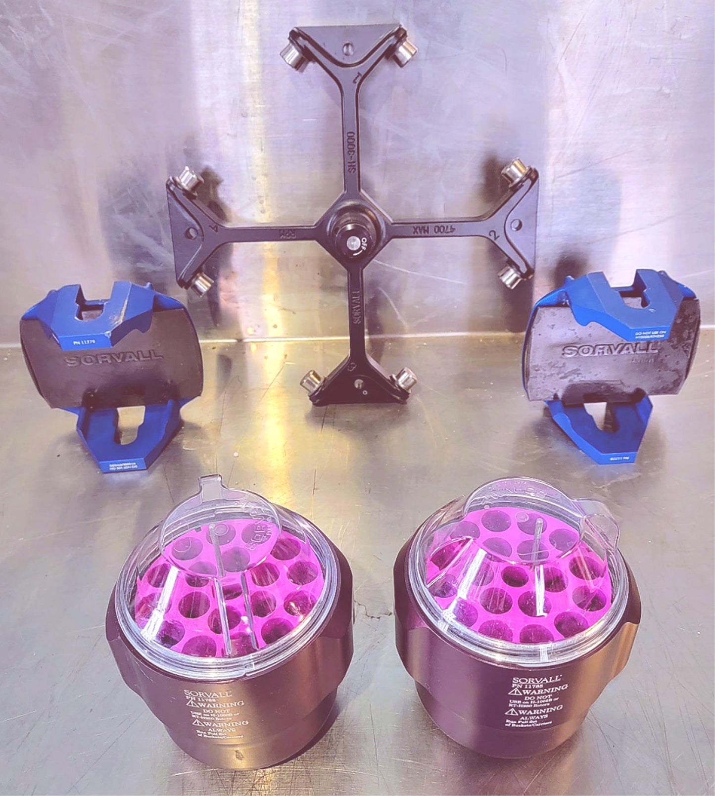 SORVALL SH3000 ROTOR Two 11788 Lid + 11779 BUCKET INSERTS RC5 CENTRIFUGE SERIES