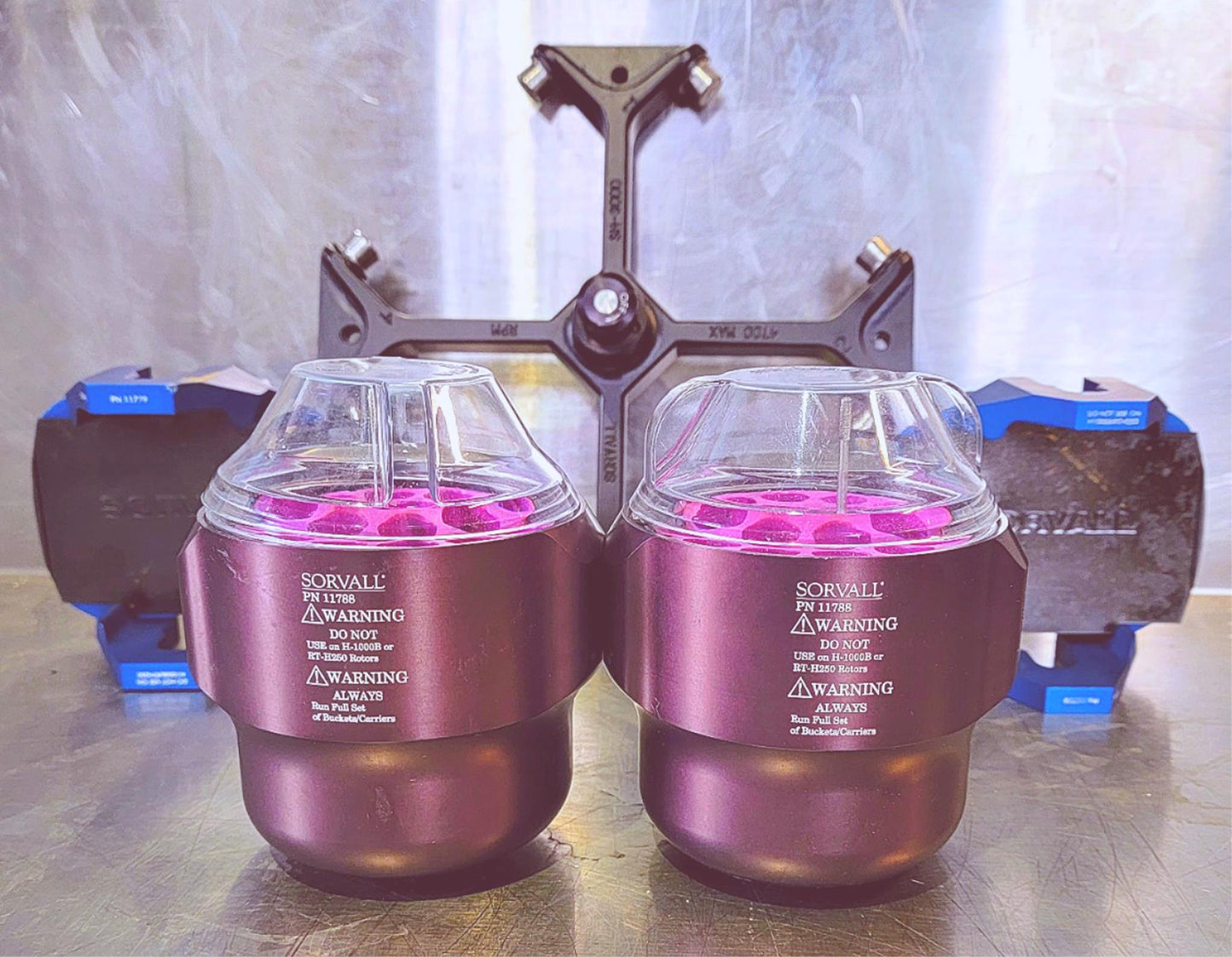 SORVALL SH3000 ROTOR Two 11788 Lid + 11779 BUCKET INSERTS RC5 CENTRIFUGE SERIES