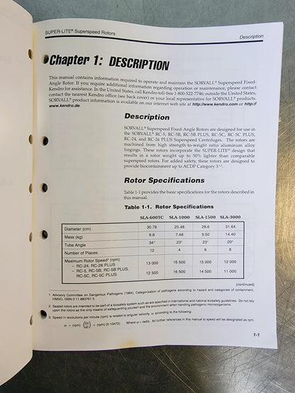 PRISTINE STILL IN THE BOX SORVALL SLA600-TC SUPER-LITE ROTOR CENTRIFUGE WARRANTY