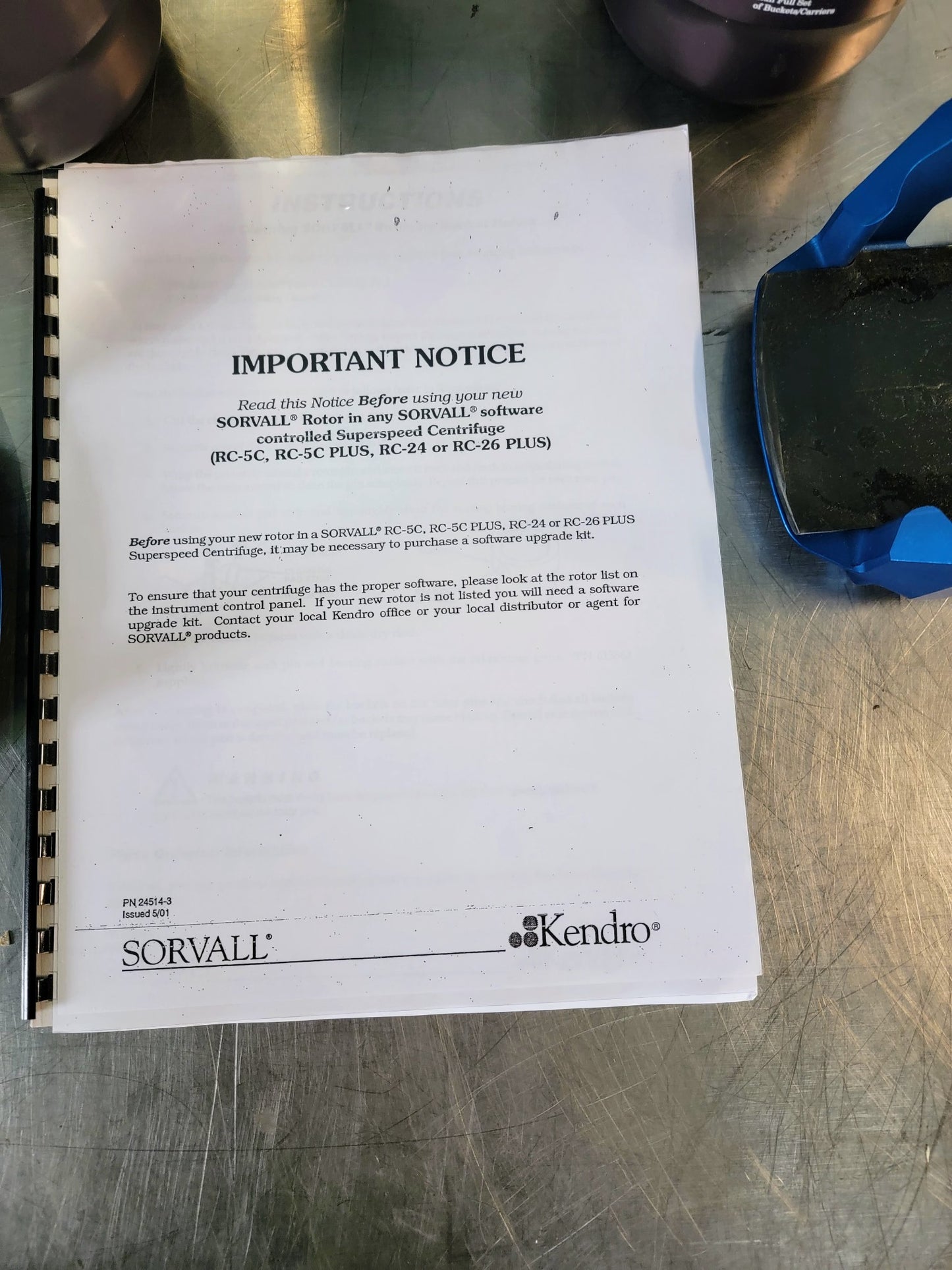 SORVALL SH3000 ROTOR Two 11788 Lid + 11779 BUCKET INSERTS RC5 CENTRIFUGE SERIES