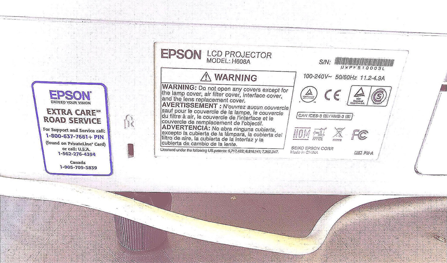 EPSON POWERLITE Pro Z11000WNL WXGA 3LCD LARGE VENUE PROJECTOR w/ REMOTE & NOLENS