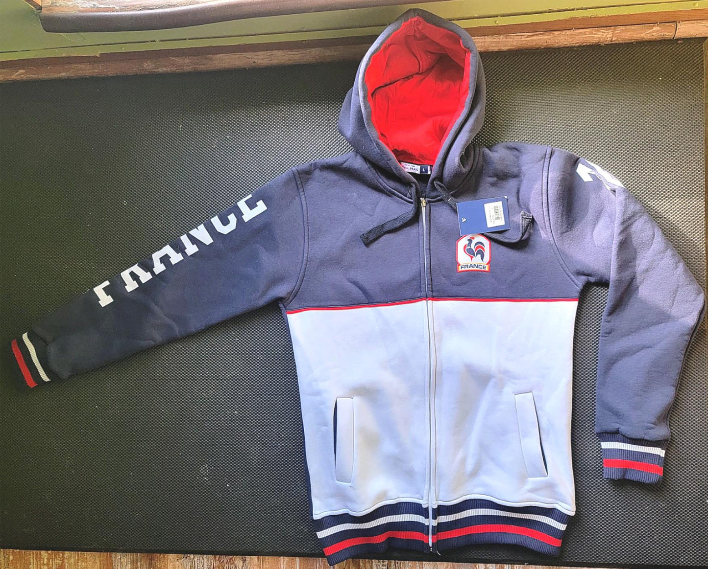 UNISEX PLAISIR COLLECTION FRANCE SOCCER 10 MBAPPE COLLAR HOODIE SWEATER FREESHIP