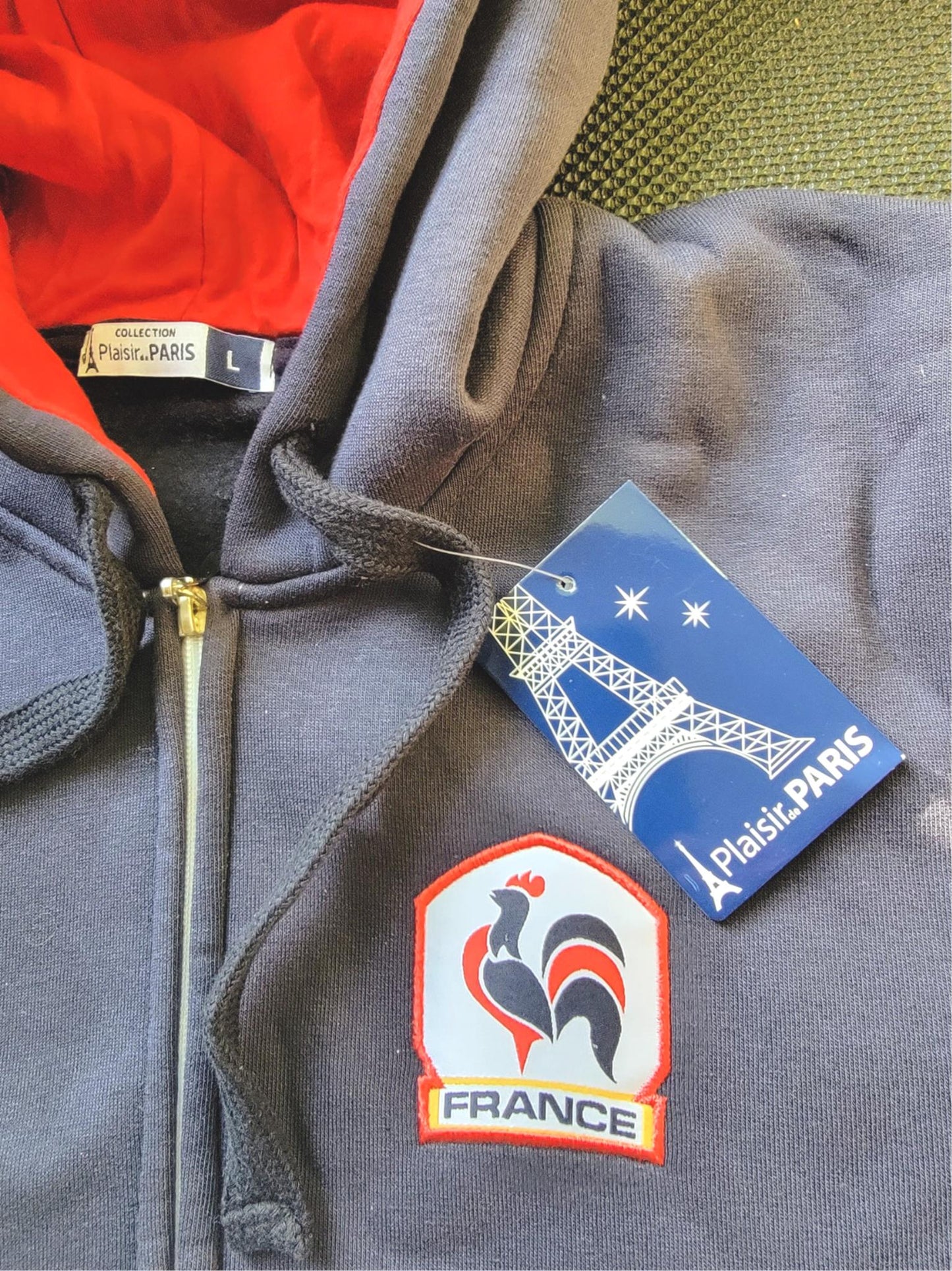 UNISEX PLAISIR COLLECTION FRANCE SOCCER 10 MBAPPE COLLAR HOODIE SWEATER FREESHIP