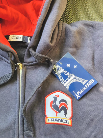 UNISEX PLAISIR COLLECTION FRANCE SOCCER 10 MBAPPE COLLAR HOODIE SWEATER FREESHIP