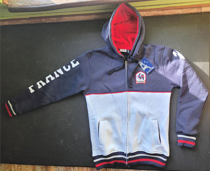 UNISEX PLAISIR COLLECTION FRANCE SOCCER 10 MBAPPE COLLAR HOODIE SWEATER FREESHIP