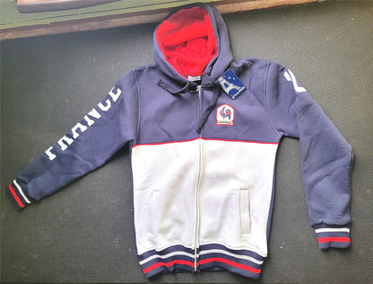 UNISEX PLAISIR COLLECTION FRANCE SOCCER 10 MBAPPE COLLAR HOODIE SWEATER FREESHIP