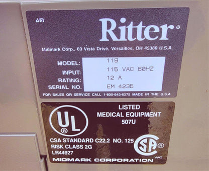 RITTER 75 EVOLUTION POWER PROCEDURE EXAM CHAIR 90DAYWARRANTY WATCHVIDEO FREESHIP