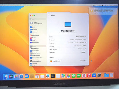 APPLE MacPRO 14.1 Model A1708 2.3Ghz DUALCORE i5 8GB 2133MHz RETINA 13" WARRANTY