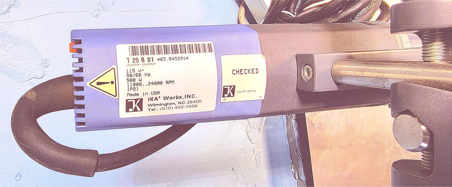 IKA T25 BASIC HOMOGENIZER MIXER w STAND MANY EXTRAS WARRANTY FREESHIP WATCHVIDEO