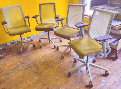 SET of FOUR STEELCASE CONTEMPORARY THINK SWIVEL OFFICE CHAIRs (4CHAIRS)FREE SHIP