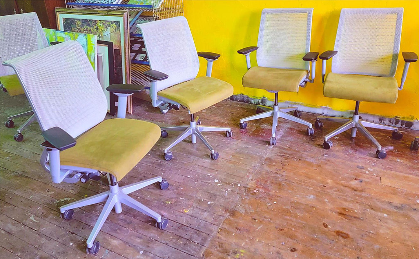 SET of FOUR STEELCASE CONTEMPORARY THINK SWIVEL OFFICE CHAIRs (4CHAIRS)FREE SHIP