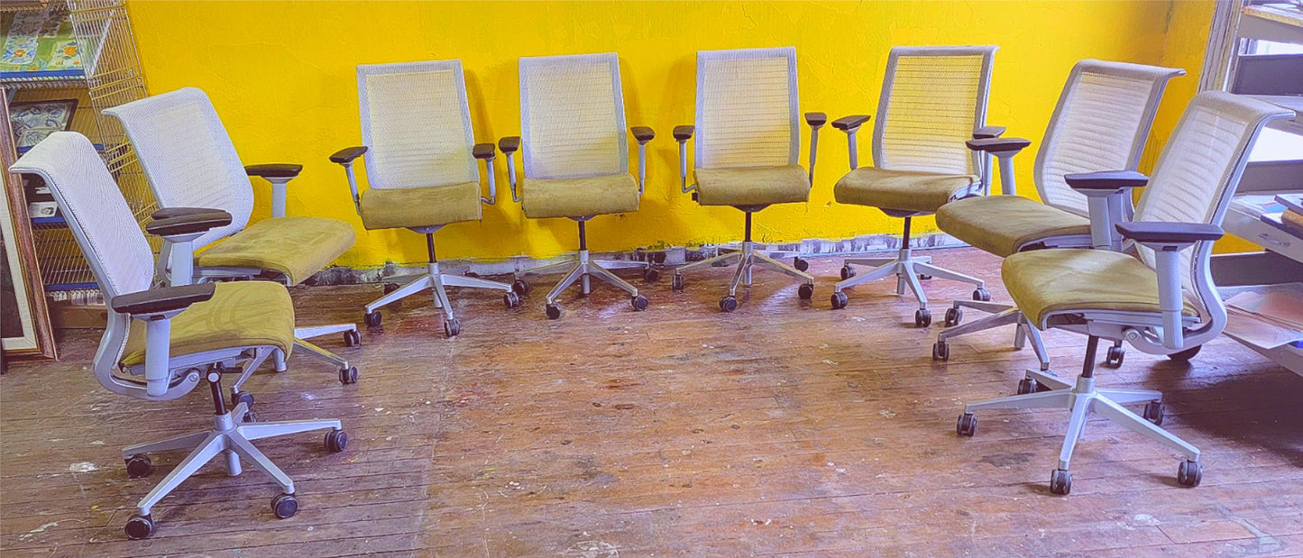 SET of FOUR STEELCASE CONTEMPORARY THINK SWIVEL OFFICE CHAIRs (4CHAIRS)FREE SHIP