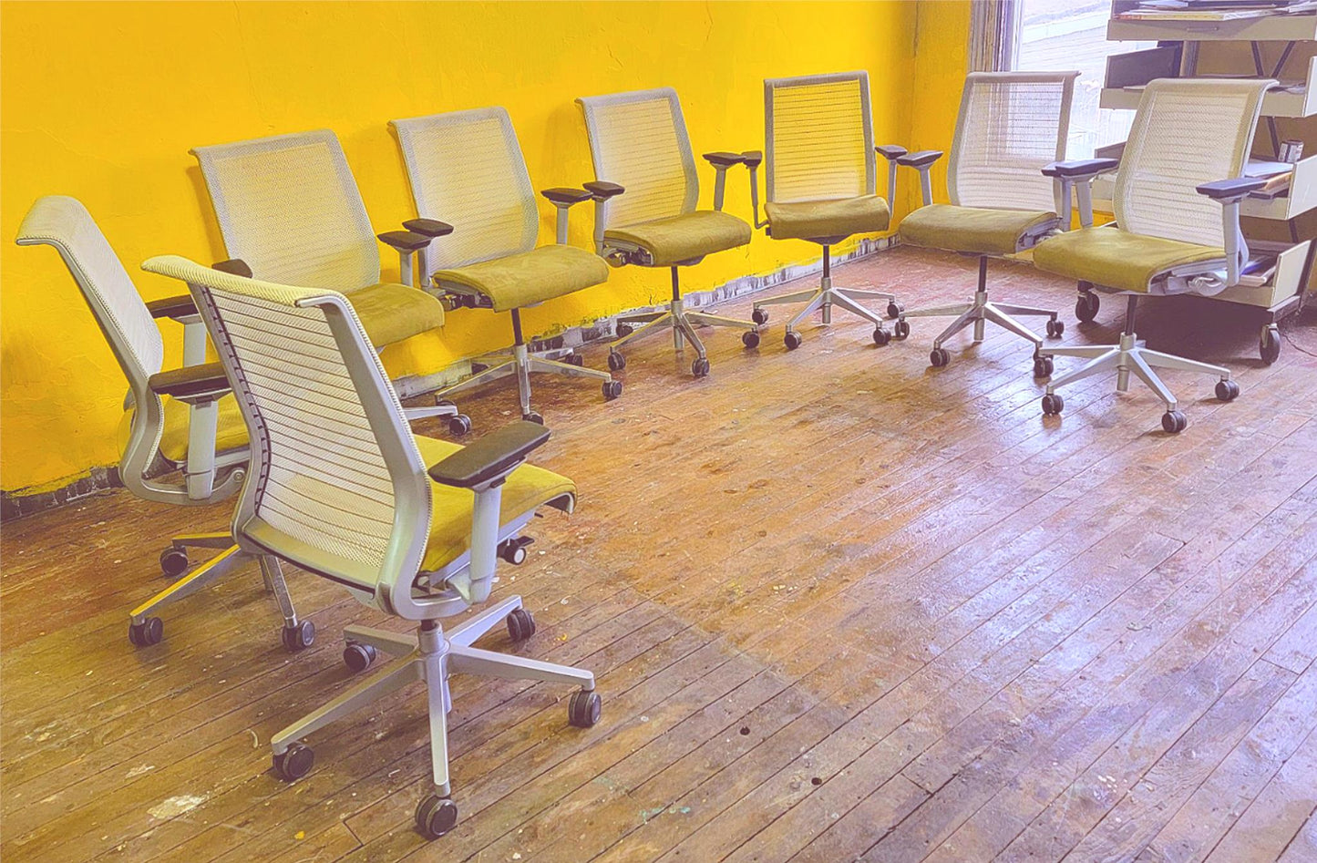 SET of FOUR STEELCASE CONTEMPORARY THINK SWIVEL OFFICE CHAIRs (4CHAIRS)FREE SHIP