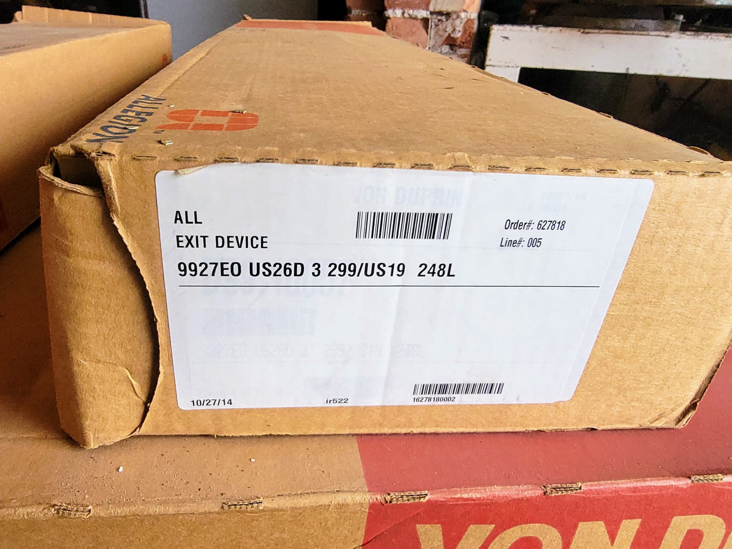 BRAND NEW VON DUPRIN 9927EO US26D 3 299/US19 EXIT DEVICE FREE SHIP