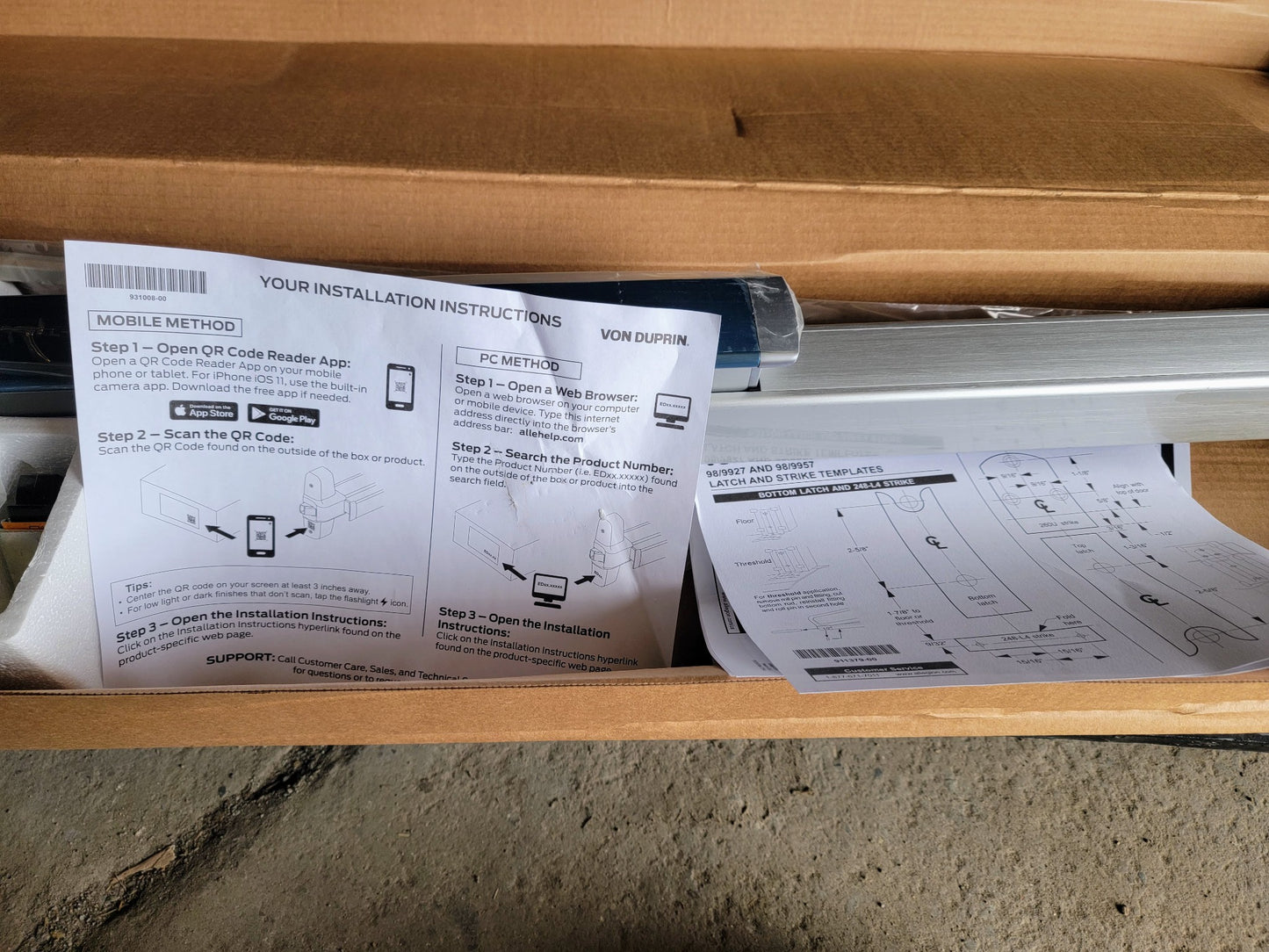 BRAND NEW Von Duprin 9857EO / 9957EO Three-Point Latching Panic Device FREE SHIP