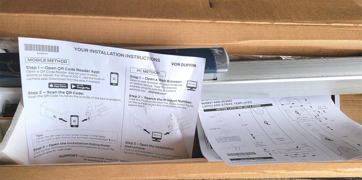 BRAND NEW VON DUPRIN ED9910005 EXIT DEVICE FREE SHIP