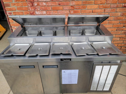 100%WARRANTY DELFIELD 18660PTB PIZZA SANDWICH PREP TABLE 60" SALAD BAR FREE SHIP