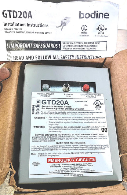 PHILIPS BODINE GTD20A 90DAYWARRANTY FREESHIP