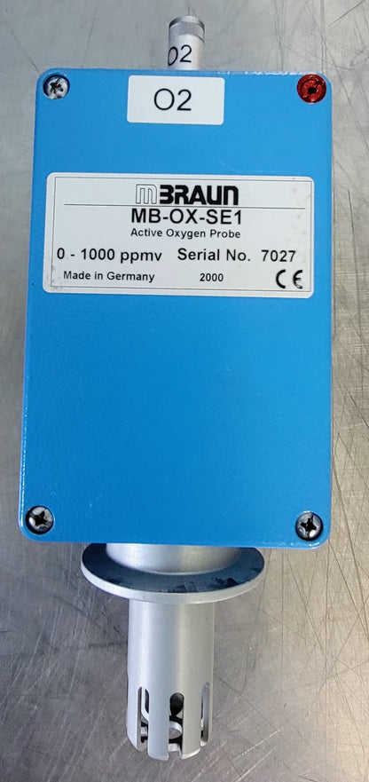 MBRAUN MB-OX-SE1 0-1000ppm ACTIVE OXYGEN MONITOR PROBE ANALYZER SENSOR FREE SHIP
