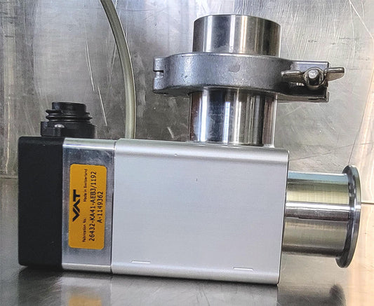 MBRAUN VAT 26432-KA41-AEB3/1192 A-1149362 HV VACUUM ANGLE VALVE PNEUMATIC ACTUAT