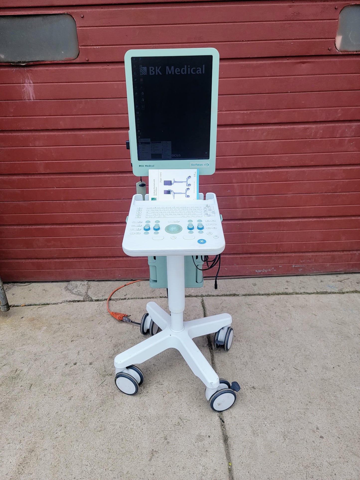 BK MEDICAL FLEX FOCUS 400 ULTRASOUND with CART no HDD (NO HARDRIVE) WATCH VIDEO