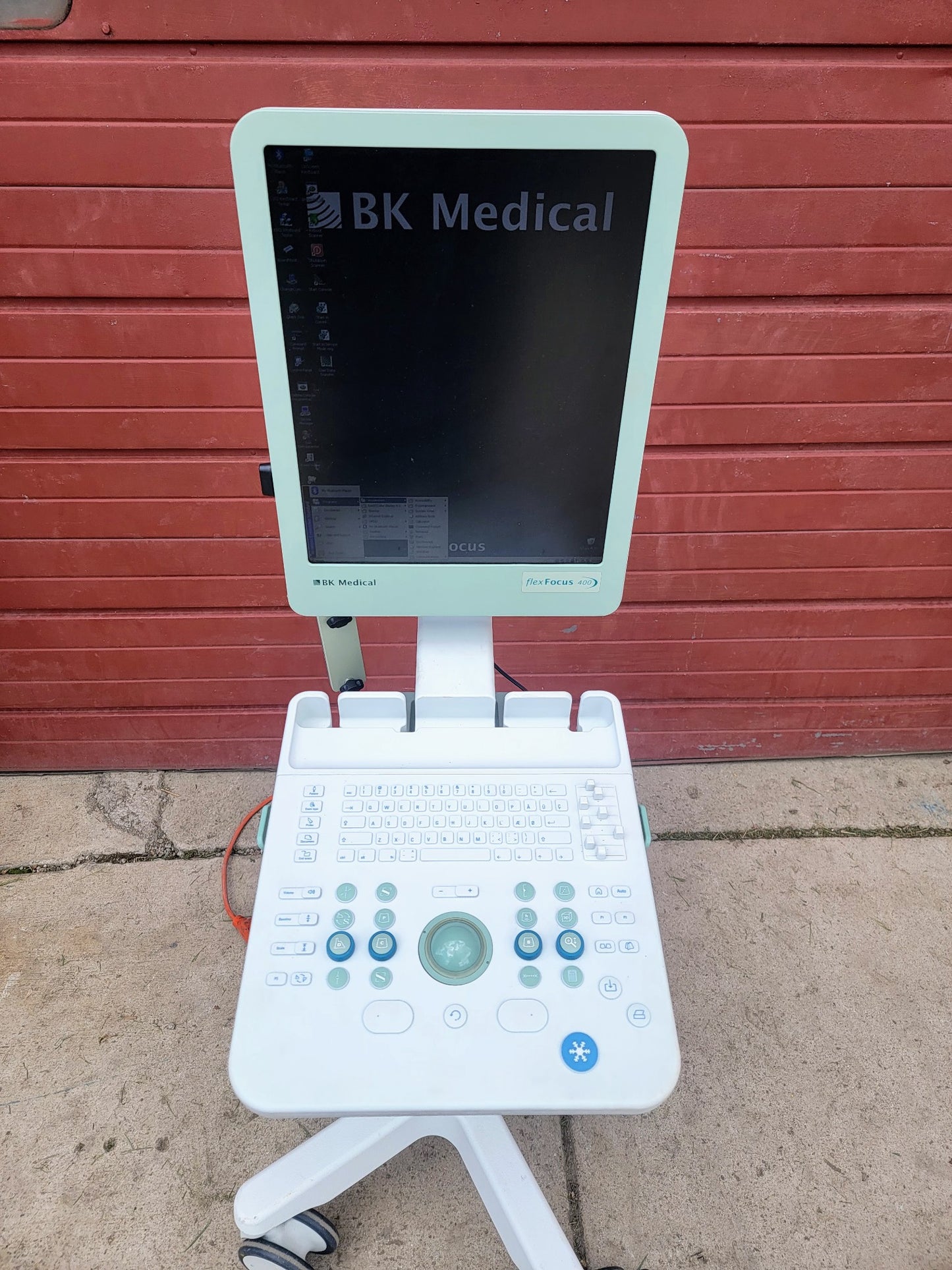 BK MEDICAL FLEX FOCUS 400 ULTRASOUND with CART no HDD (NO HARDRIVE) WATCH VIDEO