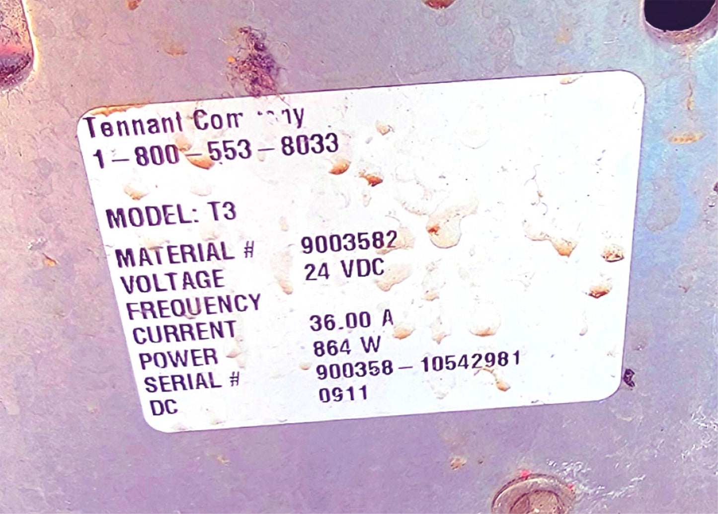 WARRANTY TENNANT T3 FAST FLOOR WALK BEHIND BATTERY FLOOR SCRUBBER WATCH VIDEO