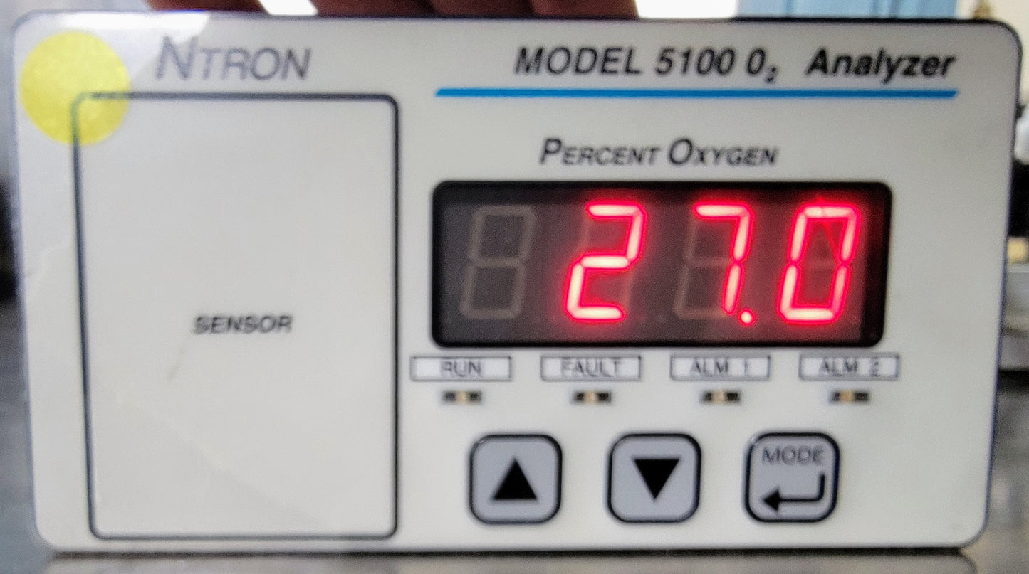 90-DAYWARRANTY NTRON 5100B-N1 0 to 100% OXYGEN GAS ANALYZER NEUTRONICS FREE SHIP