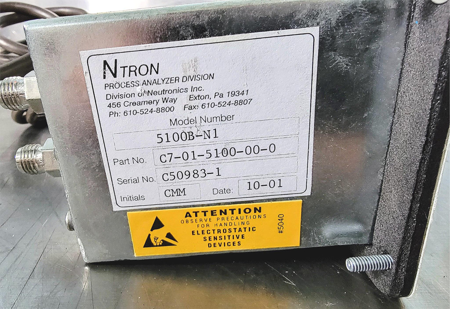 90-DAYWARRANTY NTRON 5100B-N1 0 to 100% OXYGEN GAS ANALYZER NEUTRONICS FREE SHIP