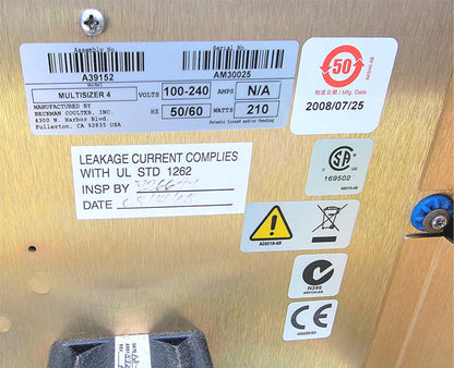 WARRANTY BECKMAN COULTER MULTISIZER 4 Mercury Free Particle Counter WATCH VIDEO