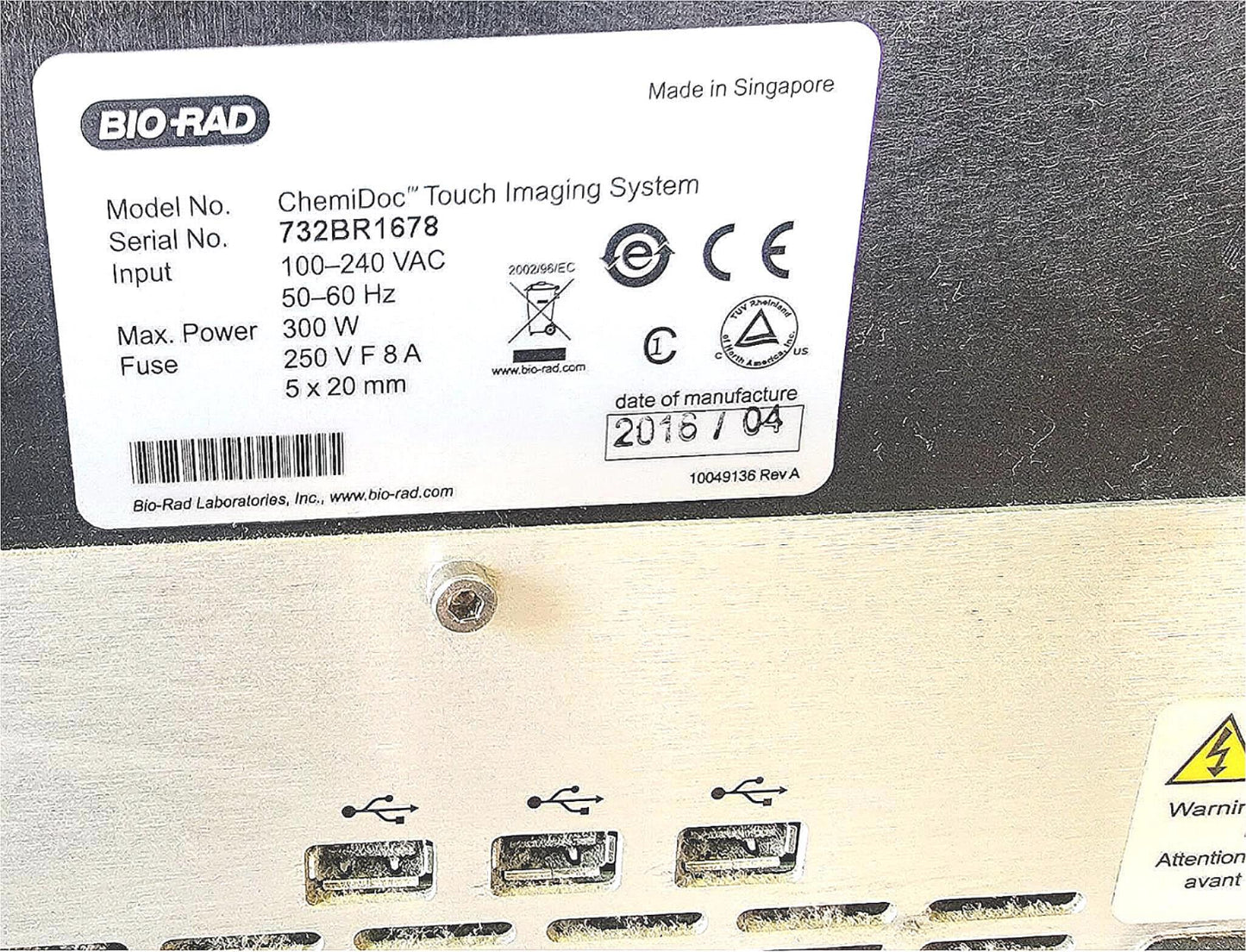 BIORAD CHEMIDOC TOUCH SCREEN GEL IMAGING SYSTEM with TRAY FREE SHIP WATCH VIDEO