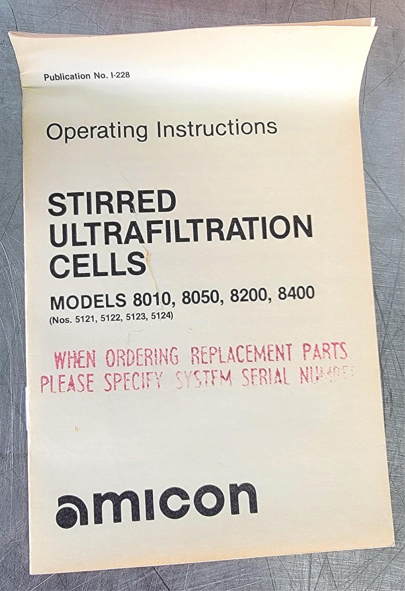 90DAY-WARRANTY AMICON ULTRAFILTRATION STIRRED CELL 8200 TANK 200mL 43.5mm FILTER