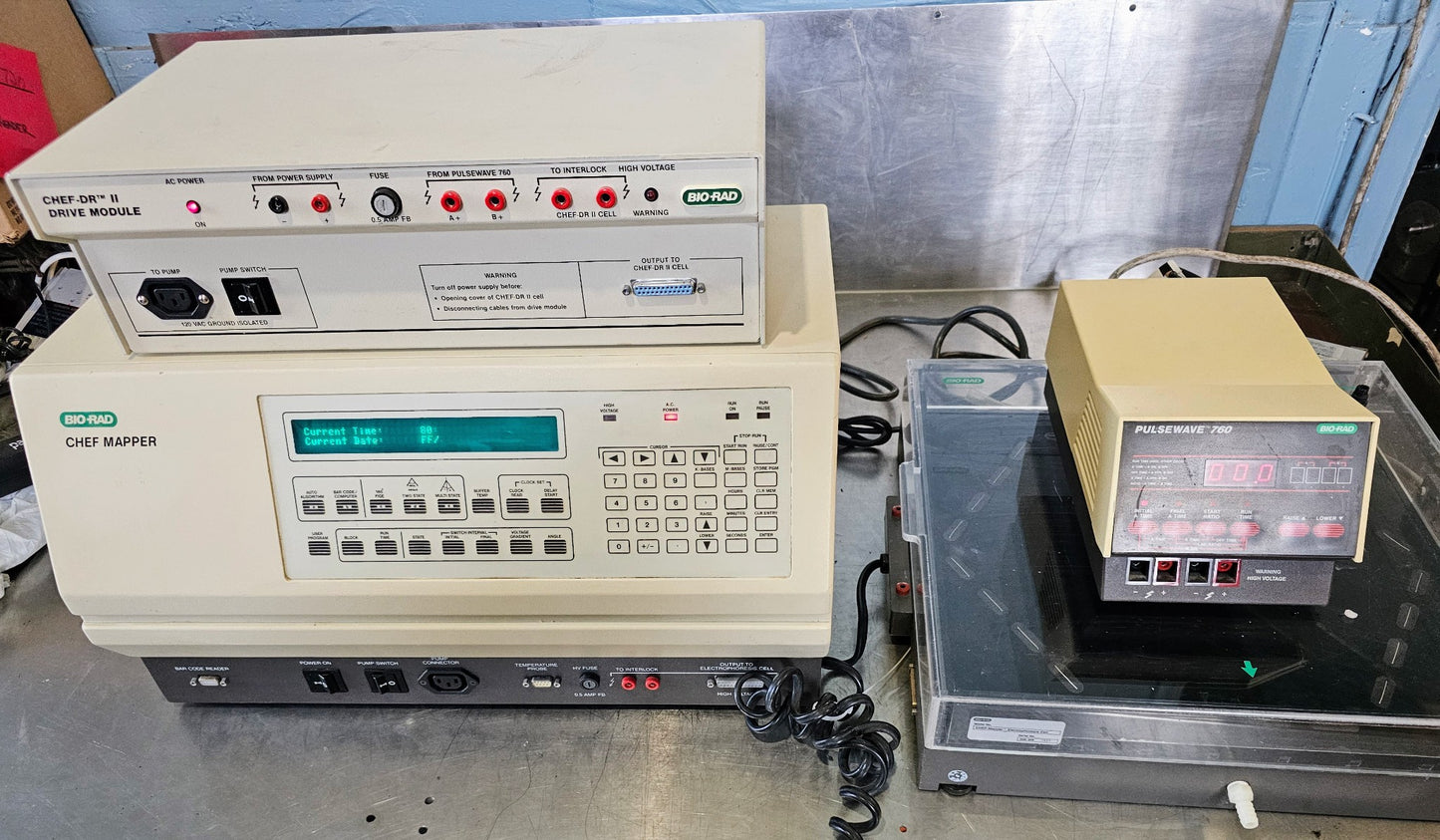 BIORAD ELECTROPHORESIS CHEF-DR II MAPPER 17"x17 GEL RIG PULSE WAVE DRIVE SYSTEM