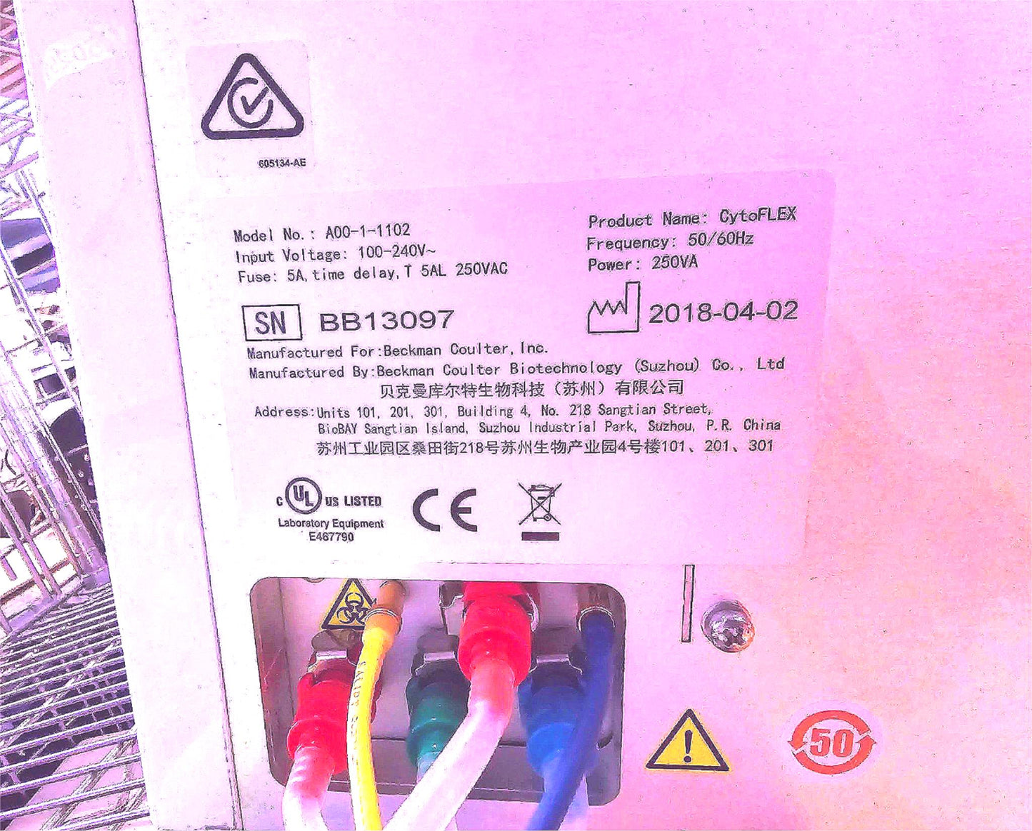 BECKMAN COULTER CYTOFLEX A00-1-1102 FLOW CYTOMETER "NO DONGLE" FREE SOFTWARE