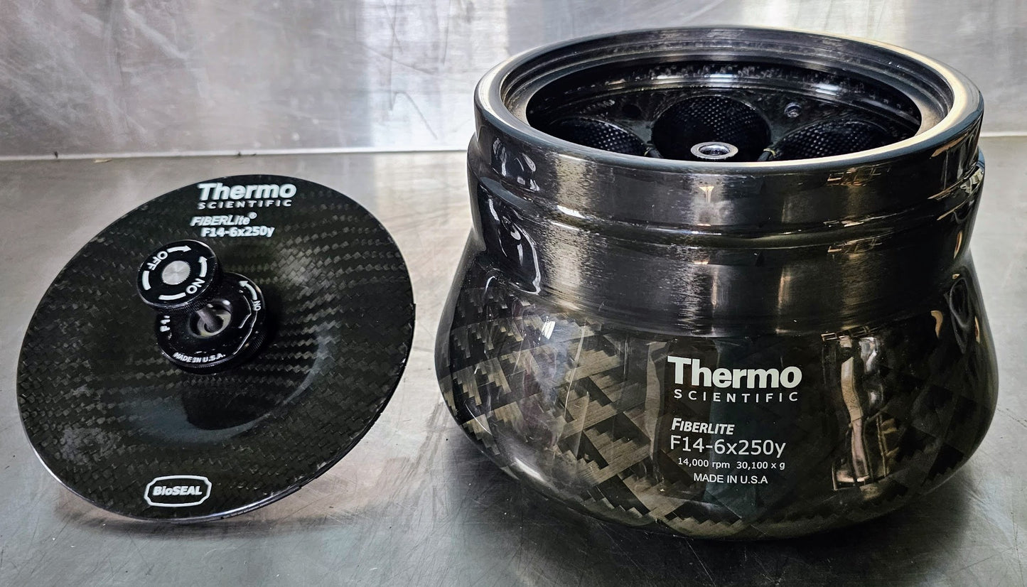 90DAYWARRANTY THERMO SCIENTIFIC F14-6x 250y ROTOR 6x250 mL 14,000 rpm 30,130 x g