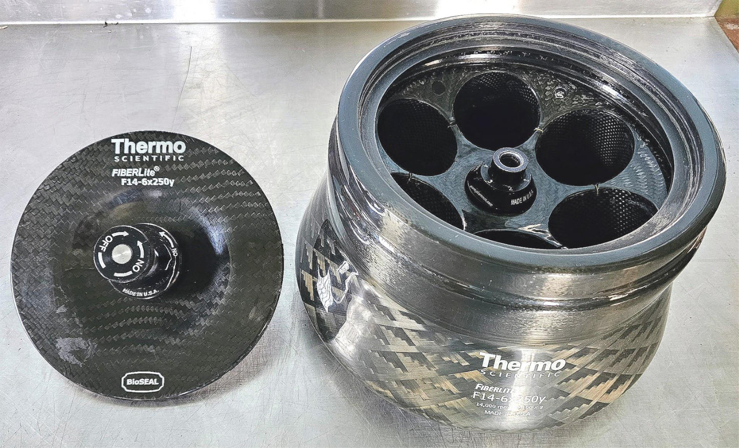 90DAYWARRANTY THERMO SCIENTIFIC F14-6x 250y ROTOR 6x250 mL 14,000 rpm 30,130 x g