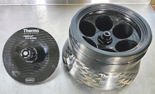 90DAYWARRANTY THERMO SCIENTIFIC F14-6x 250y ROTOR 6x250 mL 14,000 rpm 30,130 x g