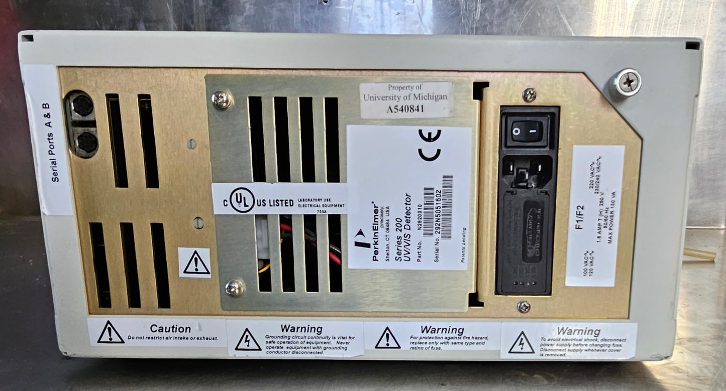 90-DAY-WARRANTY PERKIN ELMER SERIES 200 UV/VIS DETECTOR HPLC 190-700nm FREE SHIP