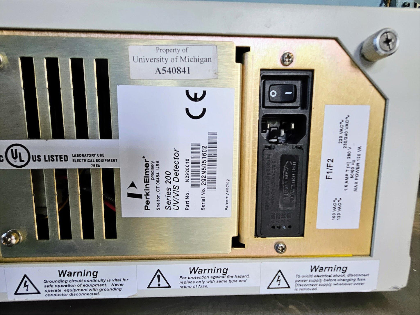 90-DAY-WARRANTY PERKIN ELMER SERIES 200 UV/VIS DETECTOR HPLC 190-700nm FREE SHIP