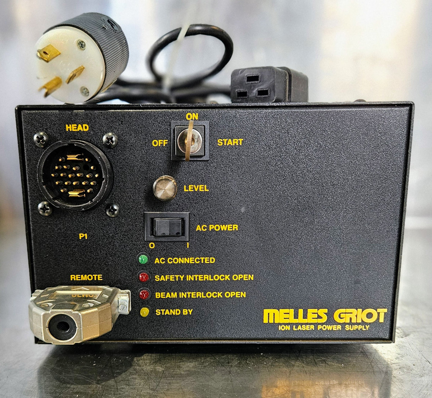 MELLES GRIOT 176B-240B ION LASER HEAD POWER SUPPLY With KEY POWER CABLE FREESHIP