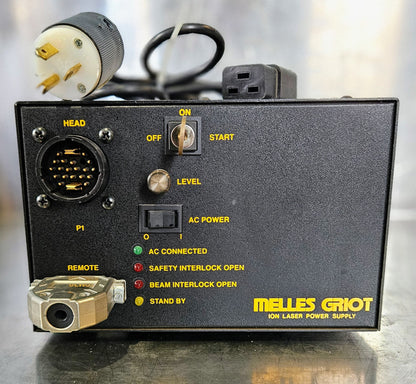 MELLES GRIOT 176B-240B ION LASER HEAD POWER SUPPLY With KEY POWER CABLE FREESHIP