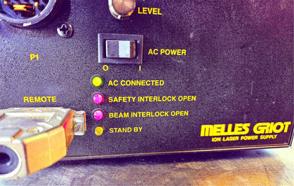 MELLES GRIOT 176B-240B ION LASER HEAD POWER SUPPLY With KEY POWER CABLE FREESHIP