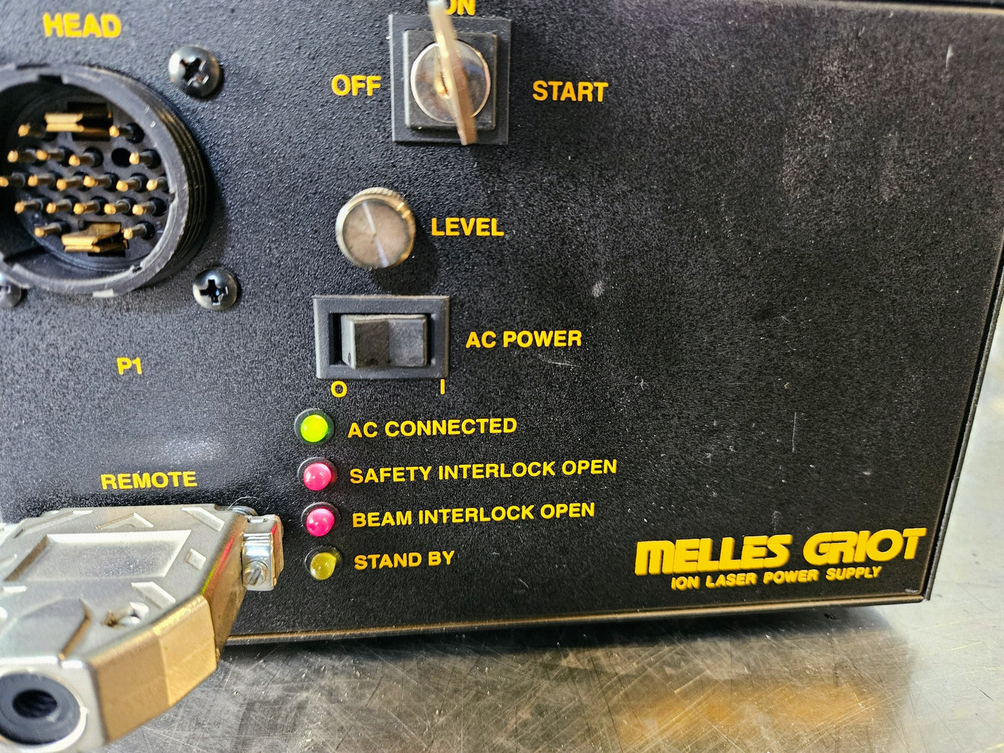MELLES GRIOT 176B-240B ION LASER HEAD POWER SUPPLY With KEY POWER CABLE FREESHIP