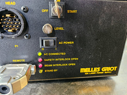 MELLES GRIOT 176B-240B ION LASER HEAD POWER SUPPLY With KEY POWER CABLE FREESHIP