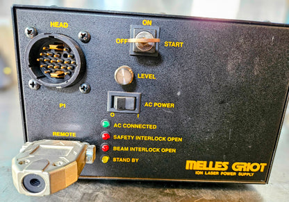MELLES GRIOT 176B-240B ION LASER HEAD POWER SUPPLY With KEY POWER CABLE FREESHIP