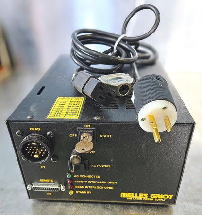 MELLES GRIOT 176B-240B ION LASER HEAD POWER SUPPLY With KEY POWER CABLE FREESHIP